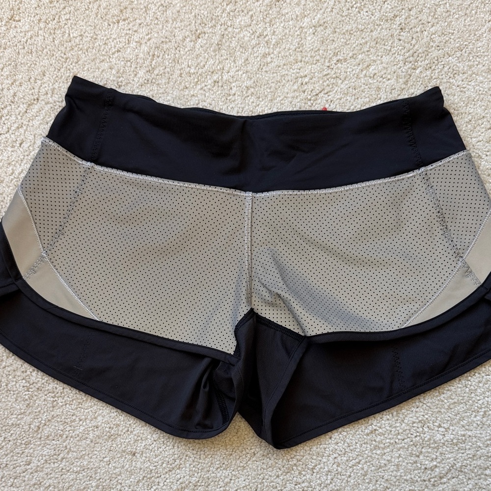 lululemon athletica Black and Gray reflective Athletic Shorts